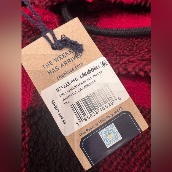 NWT Chubbies Men’s Chubbsie The Lumberjack of All Trades in Red Buffalo Check 2X - Picture 6 of 6